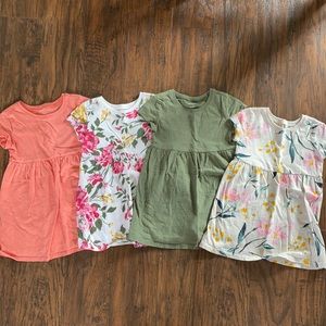 4 t-shirt dresses for toddler girls size 2t